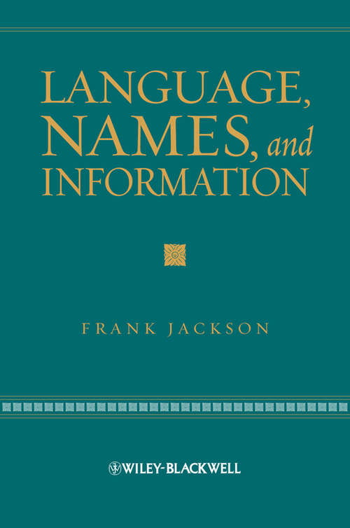 Book cover of Language, Names, and Information