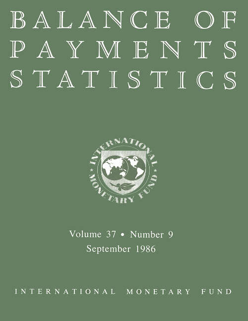 Book cover of Balance of Payments Statistics, Volume 37, September 1986: [subtitle]