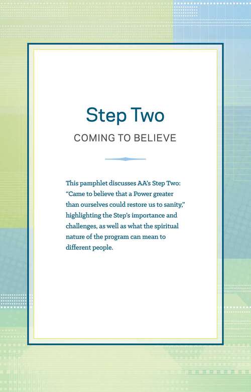Book cover of Step Two: Coming to Believe