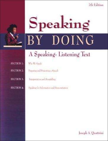 Book cover of Speaking by Doing: A Speaking-listening Text (7th edition)
