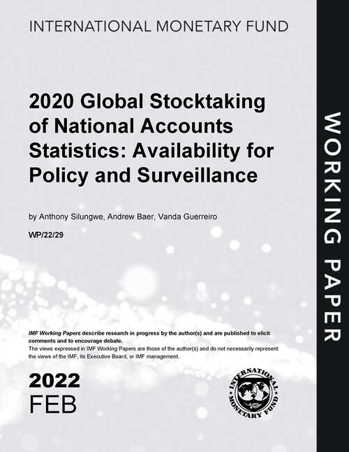 Book cover of 2020 Global Stocktaking of National Accounts Statistics: Availability for Policy and Surveillance (Imf Working Papers)