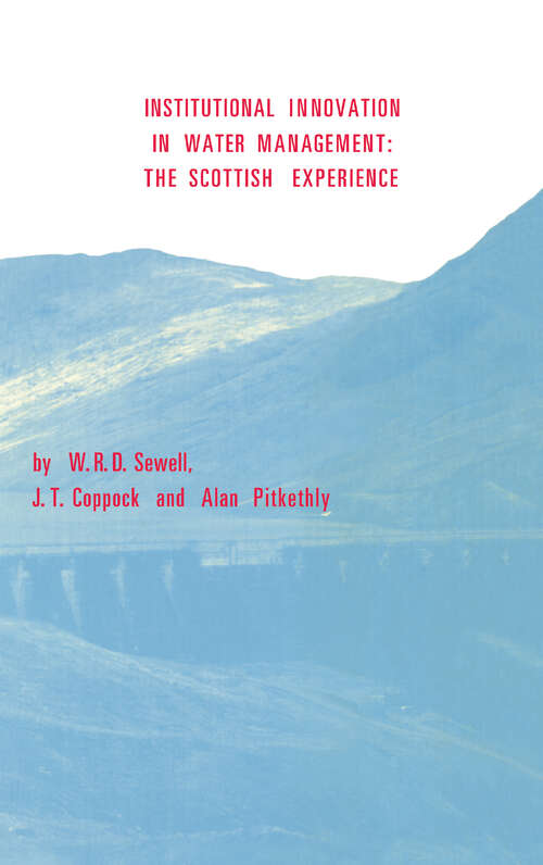 Book cover of Institutional Innovation in Water Management: The Scottish Experience