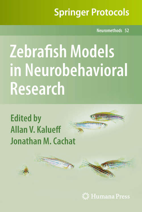 Book cover of Zebrafish Models in Neurobehavioral Research