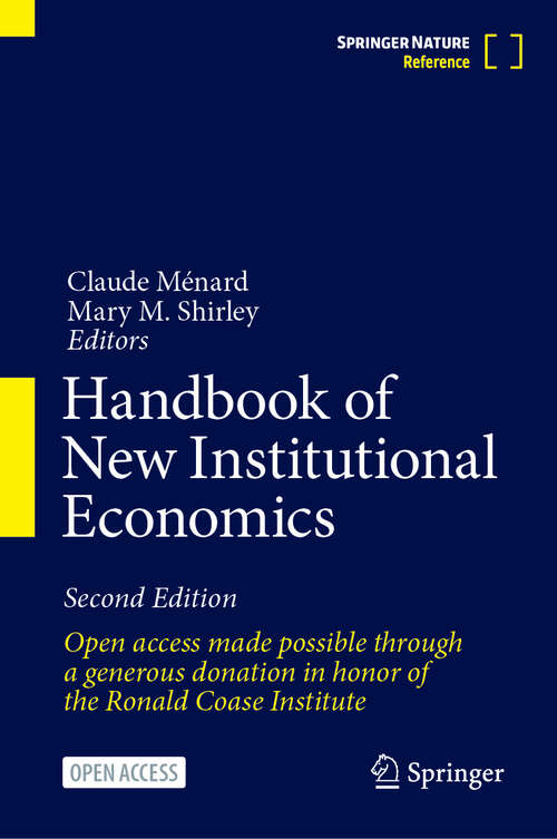 Book cover of Handbook of New Institutional Economics (Second Edition 2025)