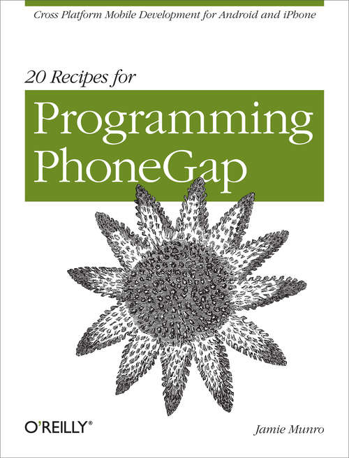 Book cover of 20 Recipes for Programming PhoneGap