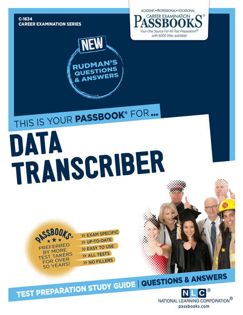 Book cover of Data Transcriber: Passbooks Study Guide (Career Examination Series)