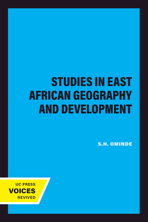 Book cover of Studies in East African Geography and Development