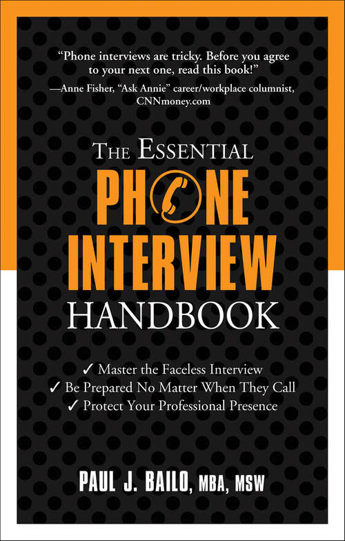 Book cover of The Essential Phone Interview Handbook (The Essential Handbook)