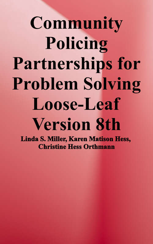 Book cover of Community Policing Partnerships for Problem Solving (Eighth Edition)