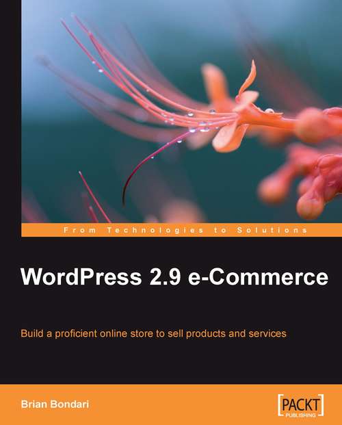 Book cover of WordPress 2.9 E-Commerce