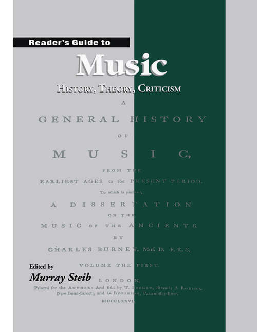 Book cover of Reader's Guide to Music: History, Theory and Criticism