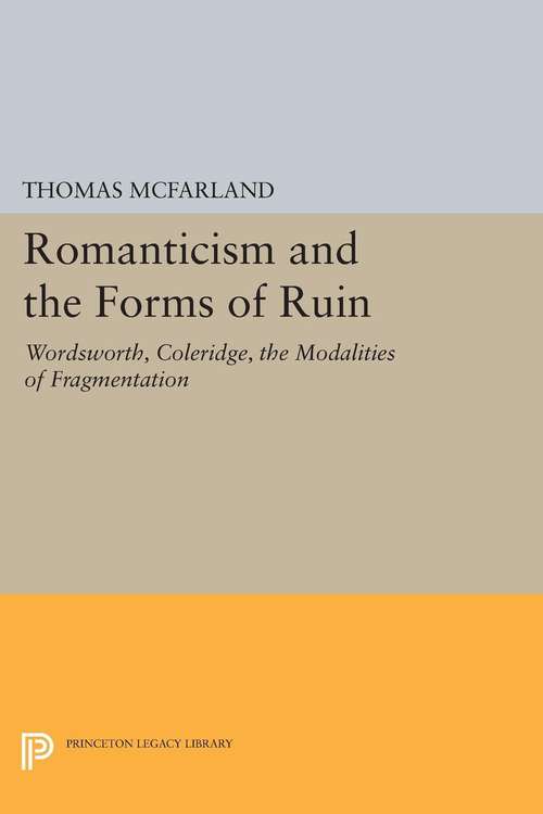 Book cover of Romanticism and the Forms of Ruin: Wordsworth, Coleridge, and the Modalities of Fragmentation