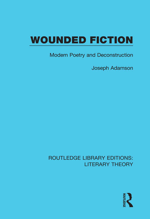 Book cover of Wounded Fiction: Modern Poetry and Deconstruction (Routledge Library Editions: Literary Theory #2)