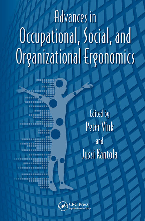 Book cover of Advances in Occupational, Social, and Organizational Ergonomics (Advances in Human Factors and Ergonomics Series)