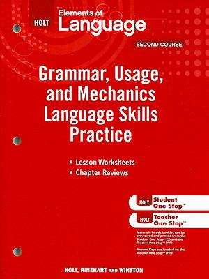 Book cover of Holt Elements of Language, Second Course, Grammar, Usage, and Mechanics
