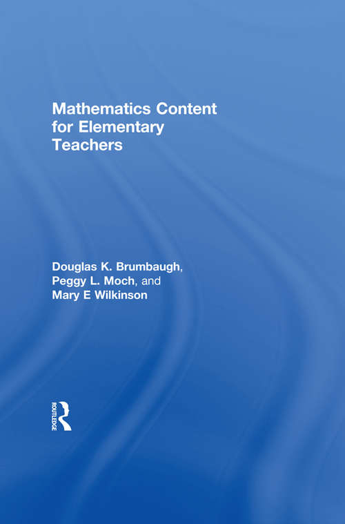 Book cover of Mathematics Content for Elementary Teachers