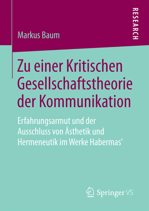 Book cover of Zu einer Kritischen Gesellschaftstheorie der Kommunikation