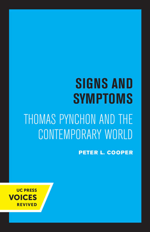 Book cover of Signs and Symptoms: Thomas Pynchon and the Contemporary World