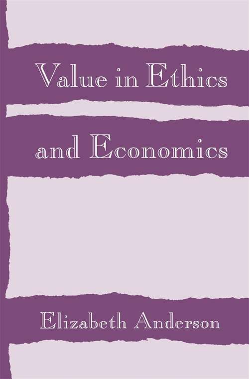 Book cover of Value in Ethics and Economics