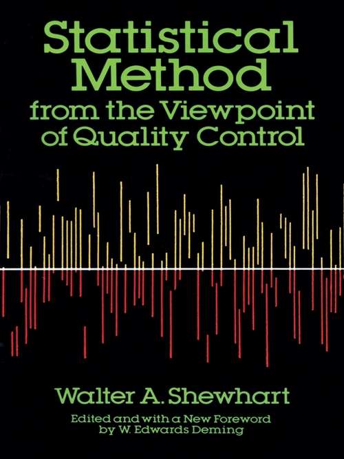 Book cover of Statistical Method from the Viewpoint of Quality Control