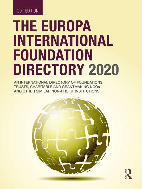 Book cover of The Europa International Foundation Directory 2020 (29) (The\europa International Foundation Directory Ser.)