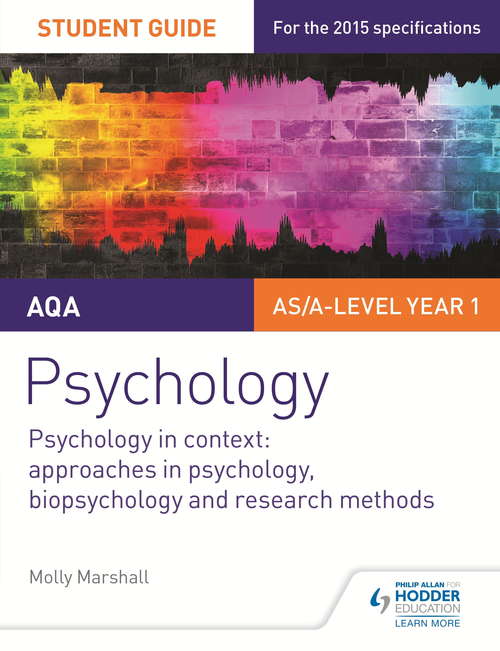 Book cover of AQA Psychology Student Guide 2: Psychology in context: Approaches in psychology, biopsychology and research methods