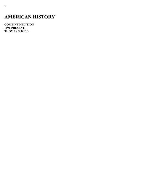 Book cover of American History: Combined Edition 1492 - Present