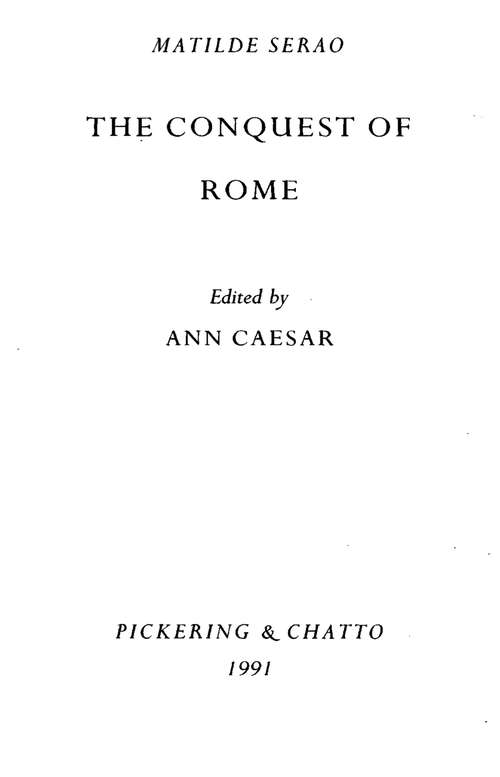 Book cover of The Conquest of Rome by Matilde Serao (Pickering Women's Classics)