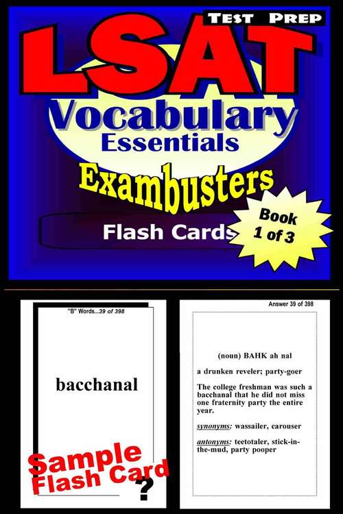 Book cover of LSAT Test Prep Flash Cards: Vocabulary Essentials (Exambusters LSAT Workbook: 1 of 3)