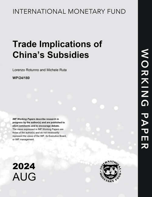 Book cover of Trade Implications of China's Subsidies