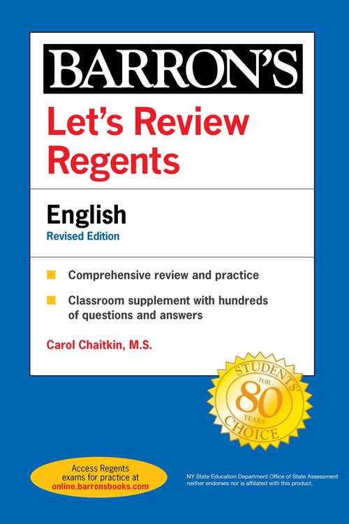 Book cover of Let's Review Regents: English Revised Edition (Barron's Regents NY)