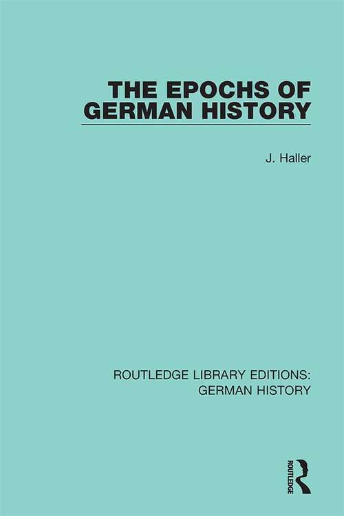 Cover image of The Epochs of German History