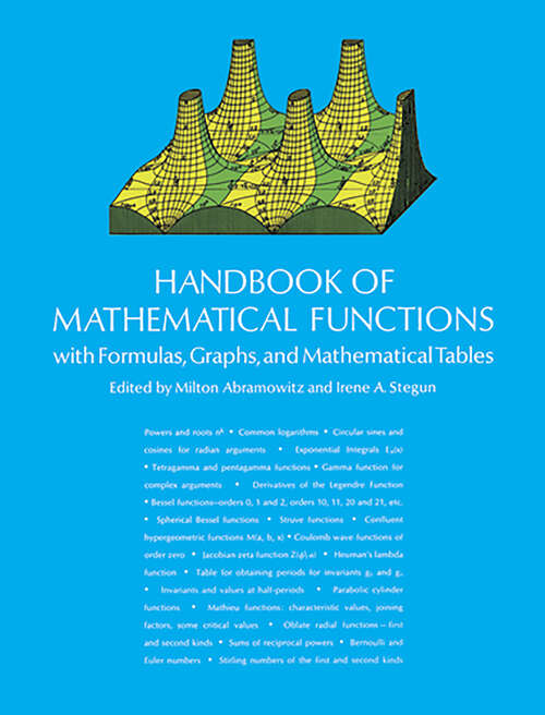 Book cover of Handbook of Mathematical Functions: with Formulas, Graphs, and Mathematical Tables