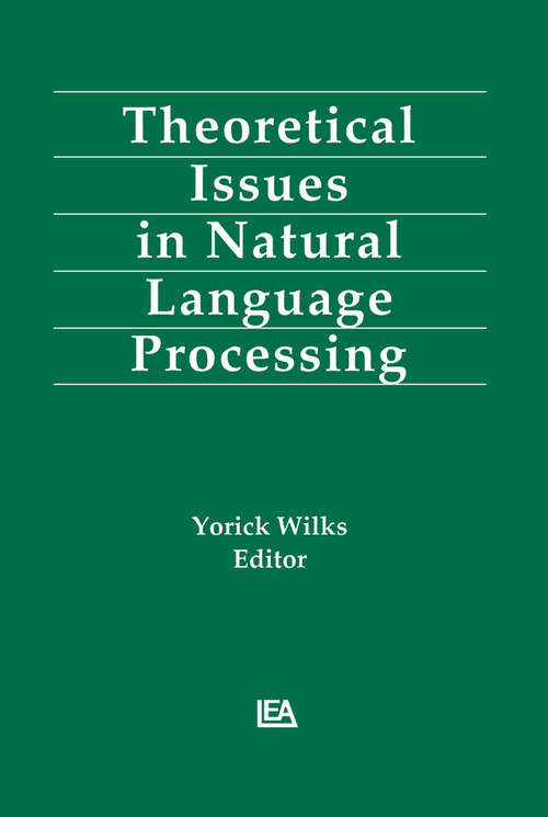 Book cover of Theoretical Issues in Natural Language Processing