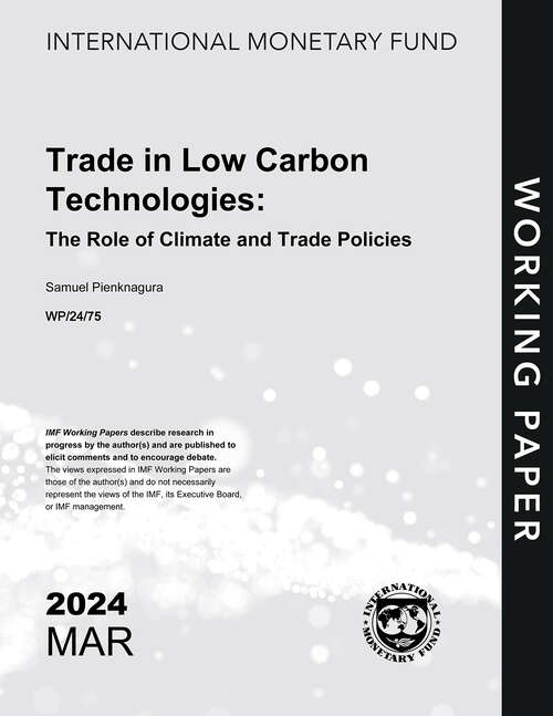 Book cover of Trade in Low Carbon Technologies: The Role of Climate and Trade Policies