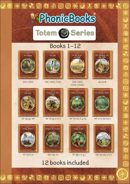 Book cover of Phonic Books Totem: Decodable Books for Older Readers (CVC, Consonant Blends and Consonant Teams, Alternative Spellings for Vowel Sounds - ai, ay, a-e, a) (Phonic Books Catch-Up Decodable Readers)