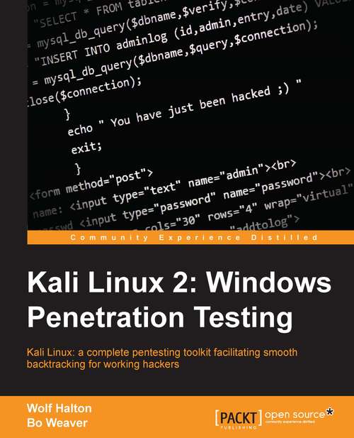 Book cover of Kali Linux: Windows Penetration Testing