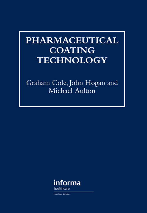 Book cover of Pharmaceutical Coating Technology (1)