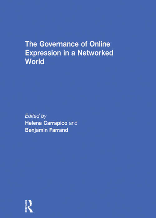 Book cover of The Governance of Online Expression in a Networked World