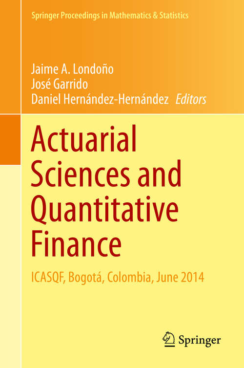 Book cover of Actuarial Sciences and Quantitative Finance