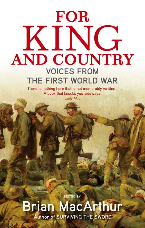 Book cover of For King And Country: Voices from the First World War