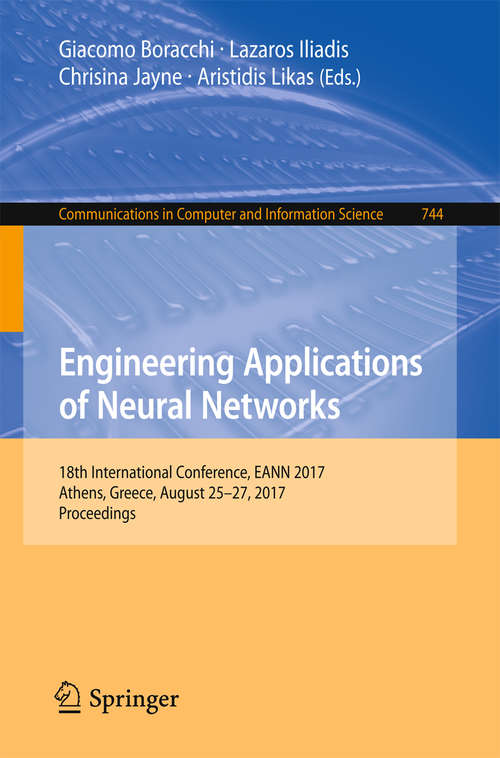 Book cover of Engineering Applications of Neural Networks