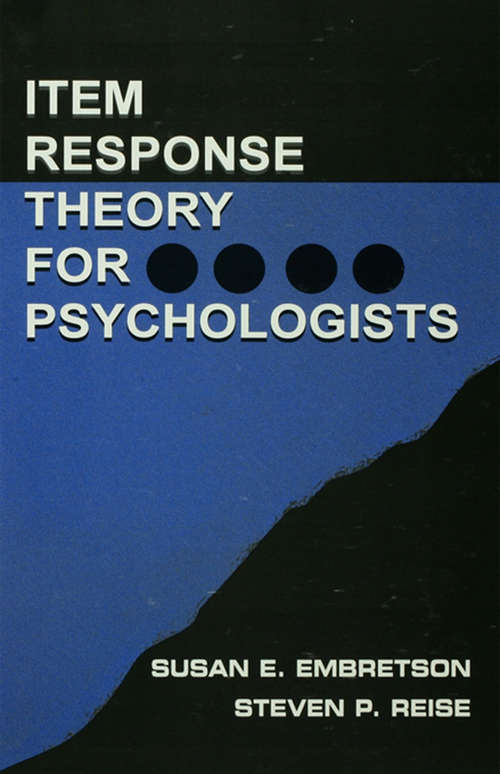 Book cover of Item Response Theory: Item Response Theory For Psychologists (Multivariate Applications Series)