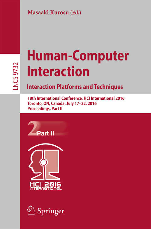 Book cover of Human-Computer Interaction. Interaction Platforms and Techniques