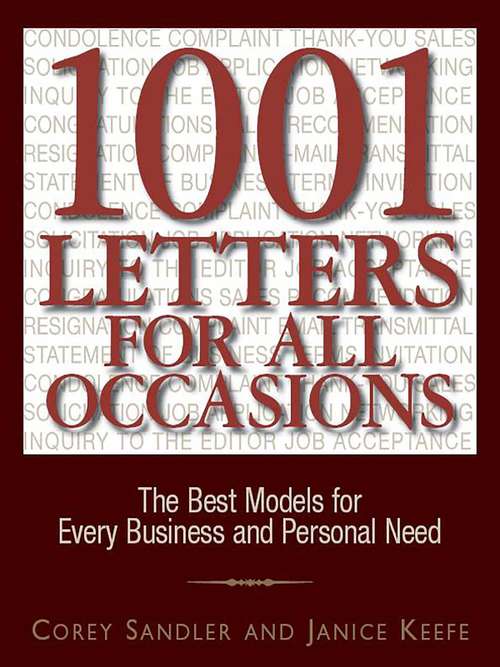 Book cover of 1001 Letters For All Occasions: The Best Models for Every Business and Personal Need
