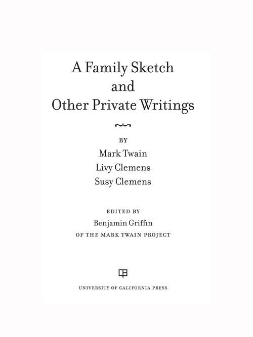 Book cover of A Family Sketch and Other Private Writings