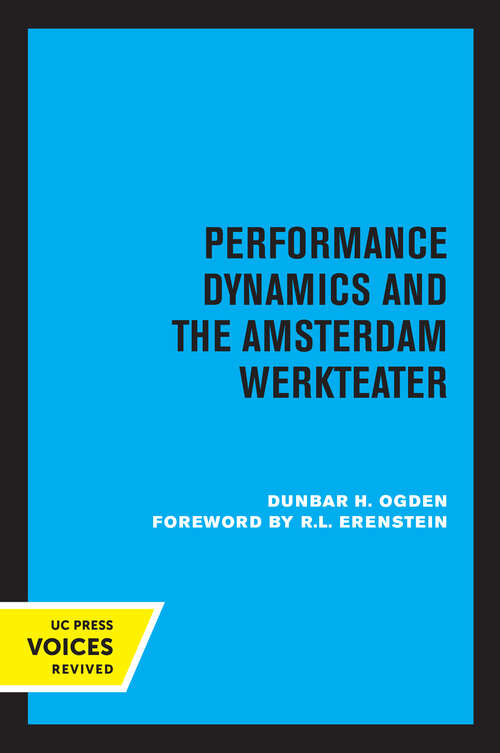 Book cover of Performance Dynamics and the Amsterdam Werkteater