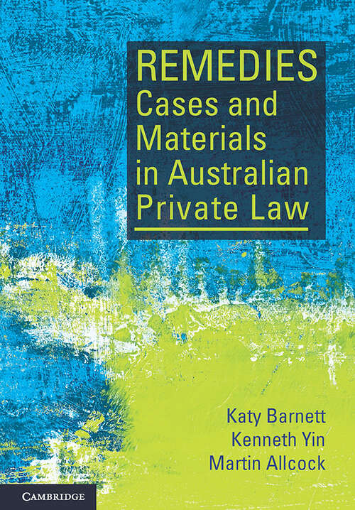 Book cover of Remedies Cases and Materials in Australian Private Law