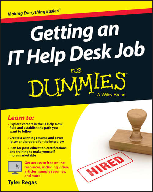 Book cover of Getting an IT Help Desk Job For Dummies