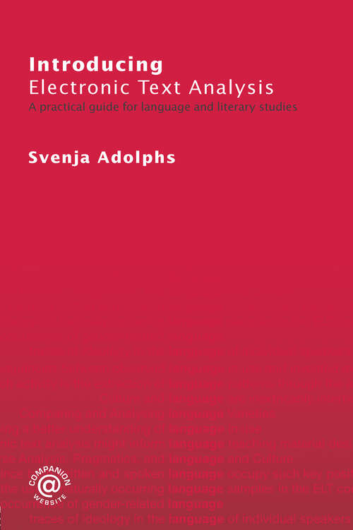 Book cover of Introducing Electronic Text Analysis: A Practical Guide for Language and Literary Studies